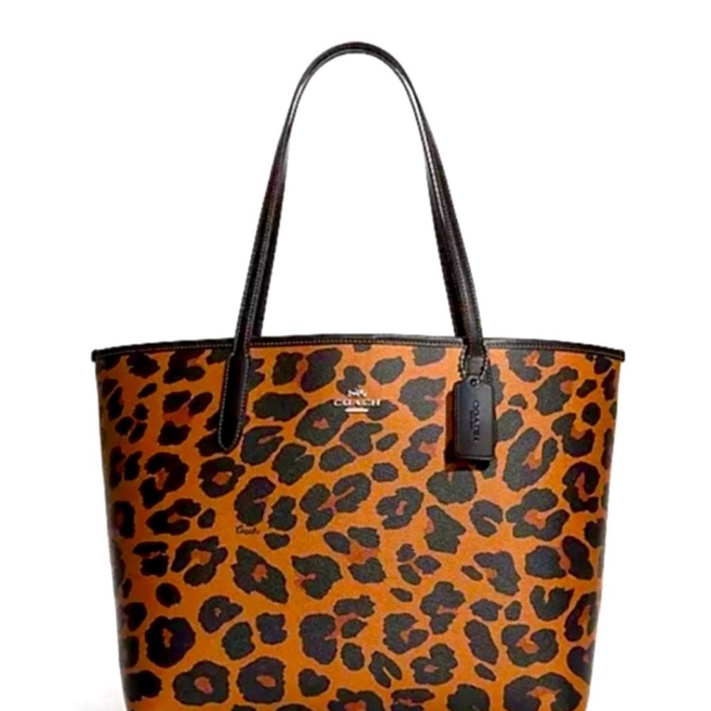 Coach City Leopard Print Tote